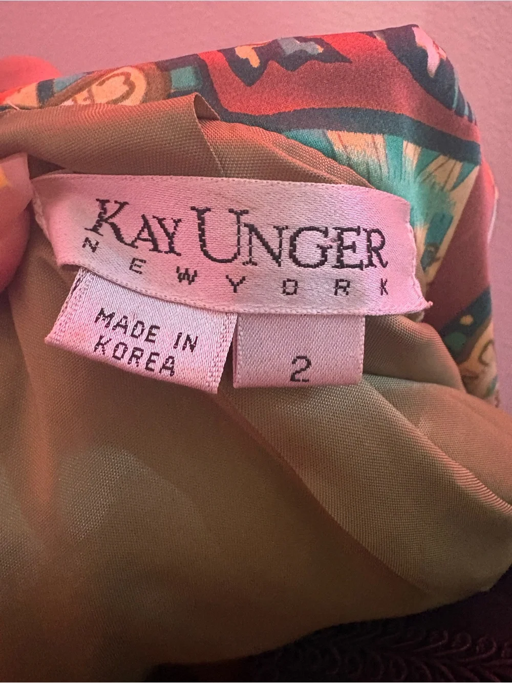 Kay Unger Silk Teal & Green Paisley Blazer - Picture 3 of 4